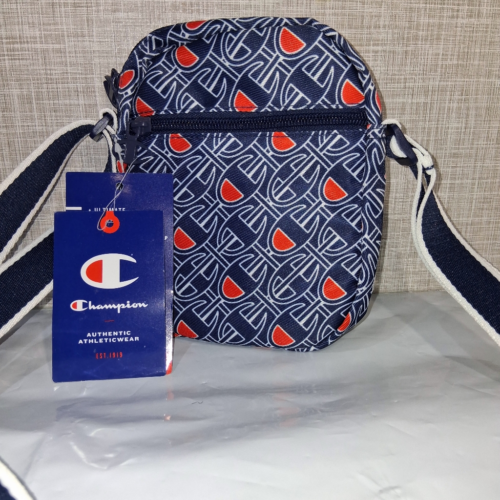 Champion Crossbody Bag Blue Repeat Logo Ch1286bbc421 BrandNew WTags